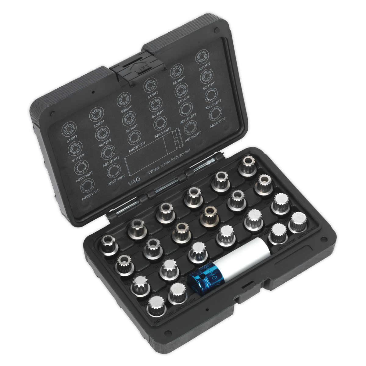 Locking Wheel Nut Key Set 23pc - VAG SX210