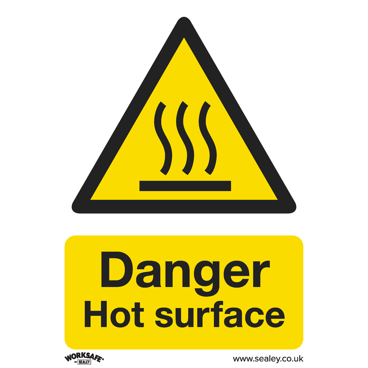 Warning Safety Sign - Danger Hot Surface - Self-Adhesive Vinyl SS42V1