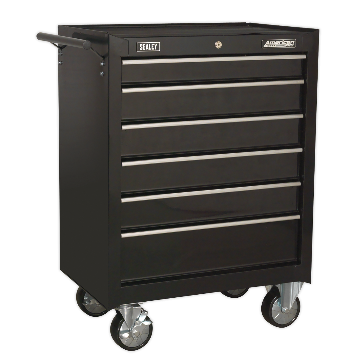 Rollcab 6 Drawer with Ball-Bearing Slides - Black AP226B