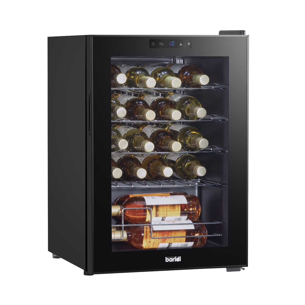 Baridi Wine Cooler/Fridge, Digital Touchscreen Controls, LED Light, 20 Bottle - Black DH8