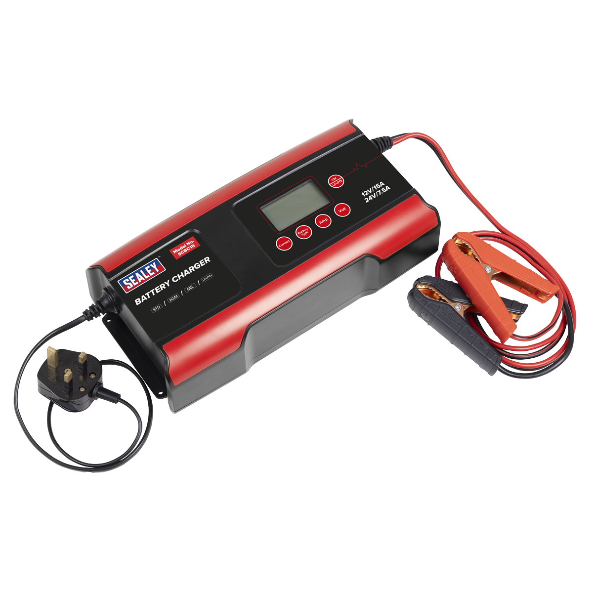 12/24V Compact Smart Battery Charger & Maintainer 15A SCBC15