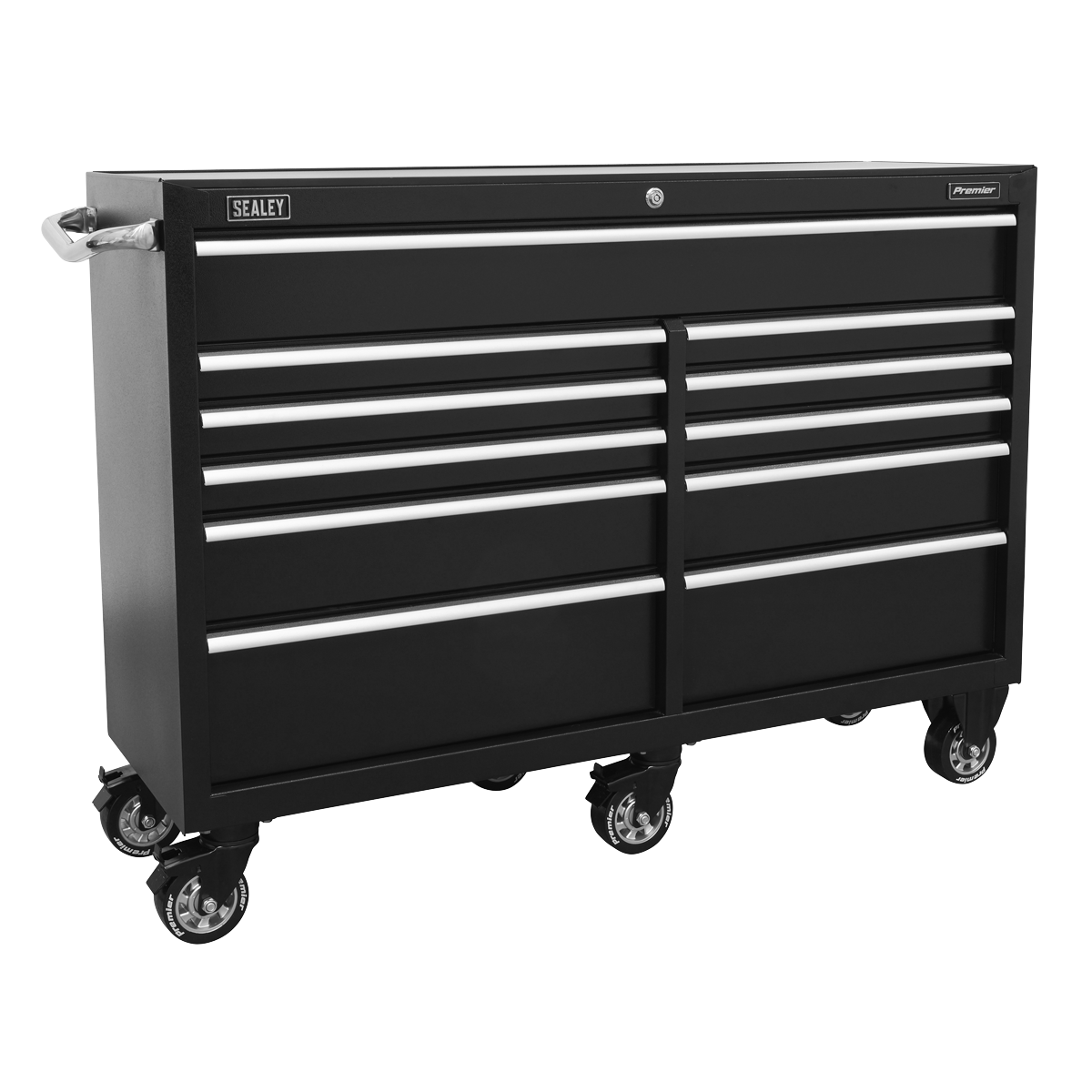 Rollcab 11 Drawer 1430mm Heavy-Duty Black PTB143011