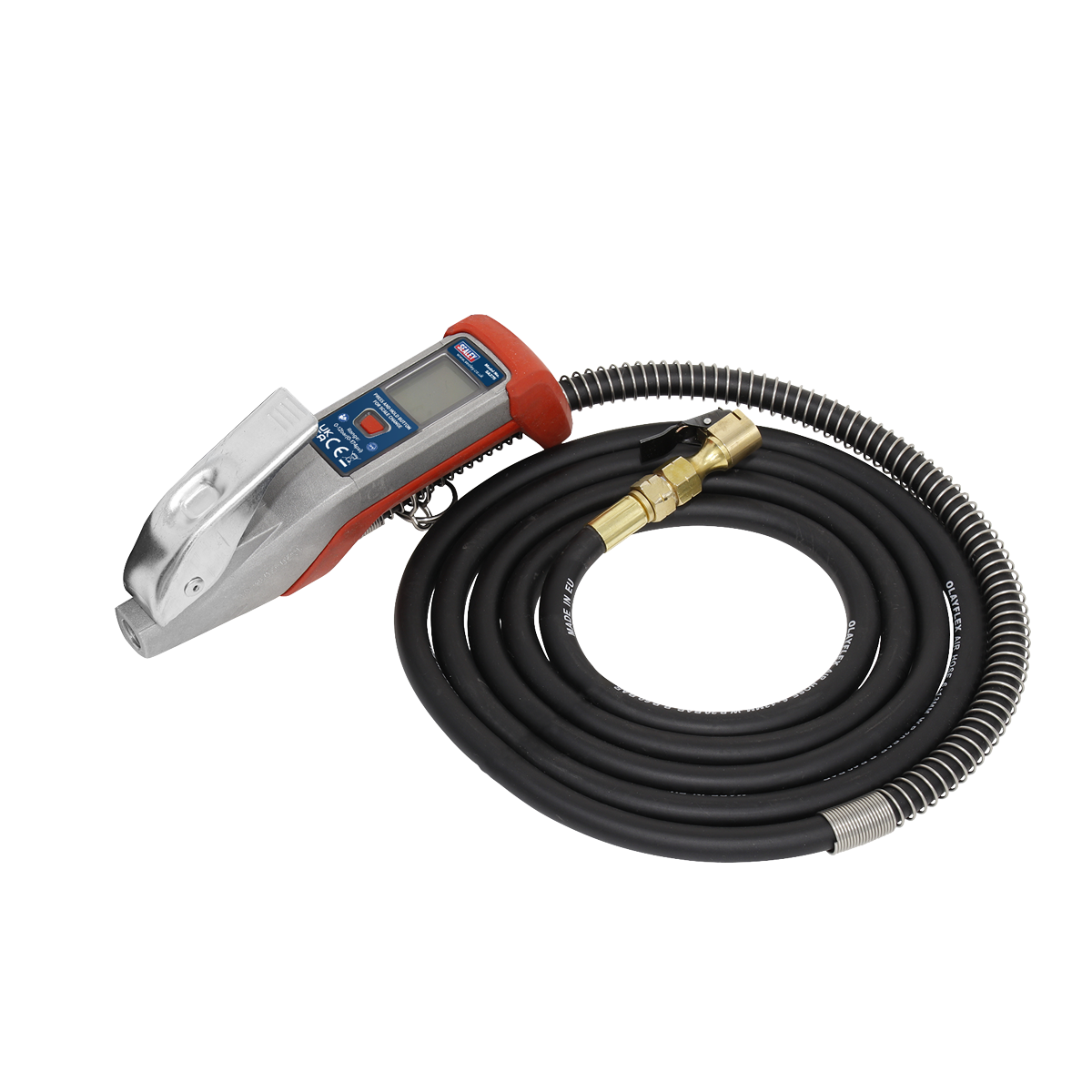 Digital Tyre Inflator 2.7m Hose with Clip-On Connector SA375