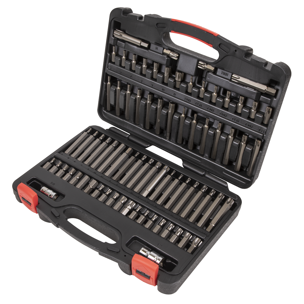 TRX-Star*/Security TRX-Star*/Hex/Ribe/Spline Bit Set 74pc 3/8" & 1/2"Sq Drive AK21974P