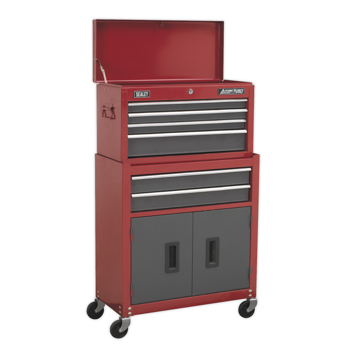 Topchest & Rollcab Combination 6 Drawer with Ball-Bearing Slides- Red AP2200BB