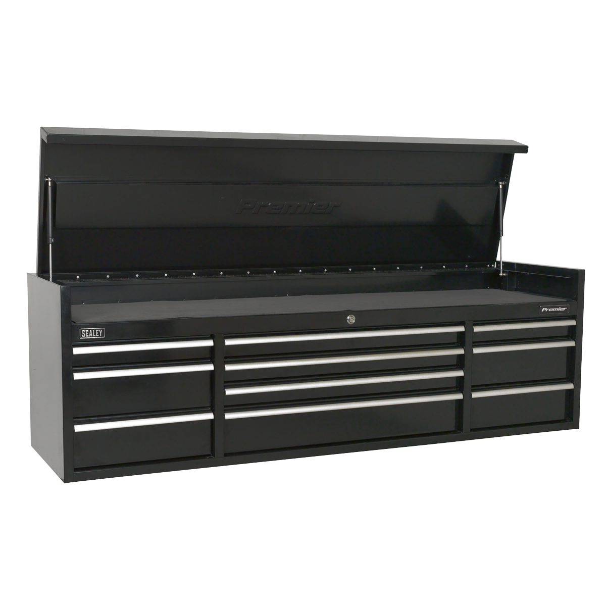 Topchest 10 Drawer 1830mm Heavy-Duty Black PTB181510