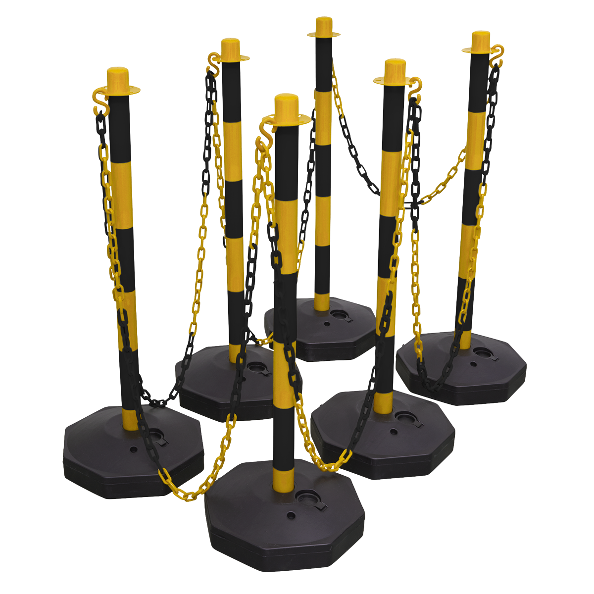Black/Yellow Post & Chain Kit 25m BYSBKIT