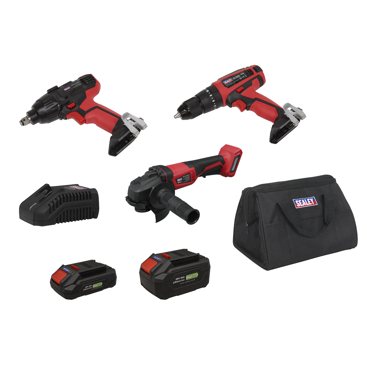 3 x SV20 Series Cordless Power Tool Kit 20V Euro Plug - 2 Batteries CP20VCOMBO1EU