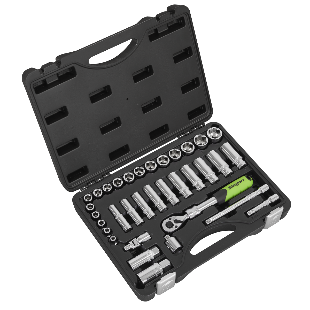 Socket Set Extendable Ratchet 3/8"Sq Drive 34pc S01287
