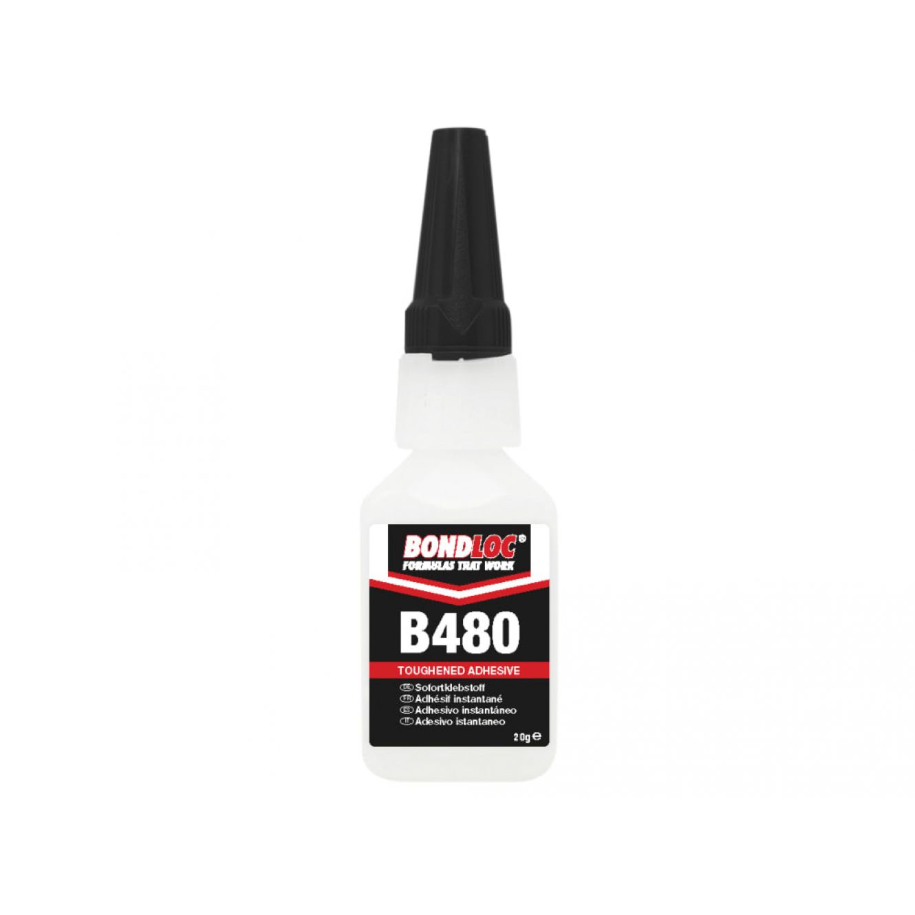 B480 Black Rubber Toughened Cyanoacrylate 20g BONB48020