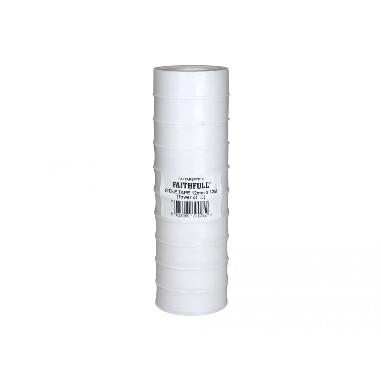 P.T.F.E Tape 12mm x 12m White (Pack 10) FAITAPEPTF10