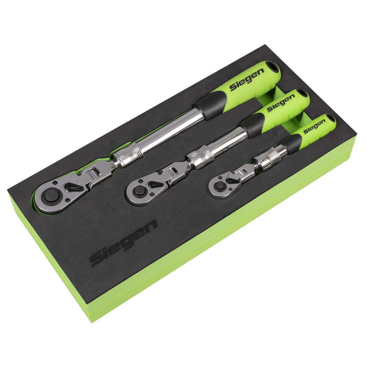 Siegen Extendable Flexi-Head Ratchet Wrench Set 3pc S01297