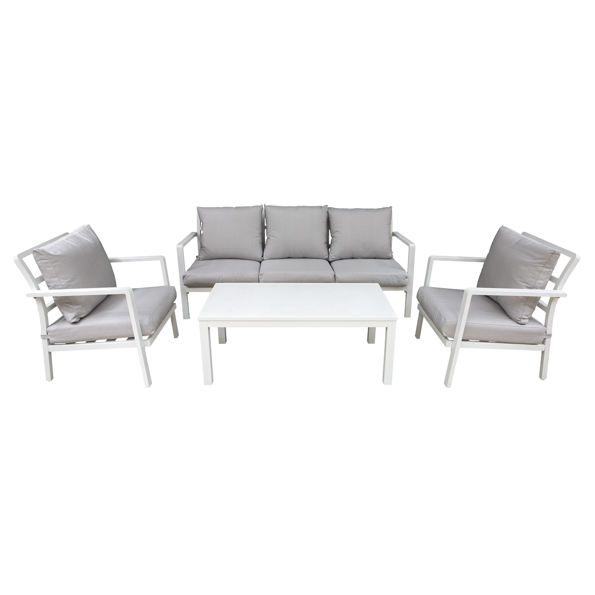 Dellonda Kyoto 4 Piece Aluminium Outdoor Garden Sofa Arm Chair Coffee Table Set DG52