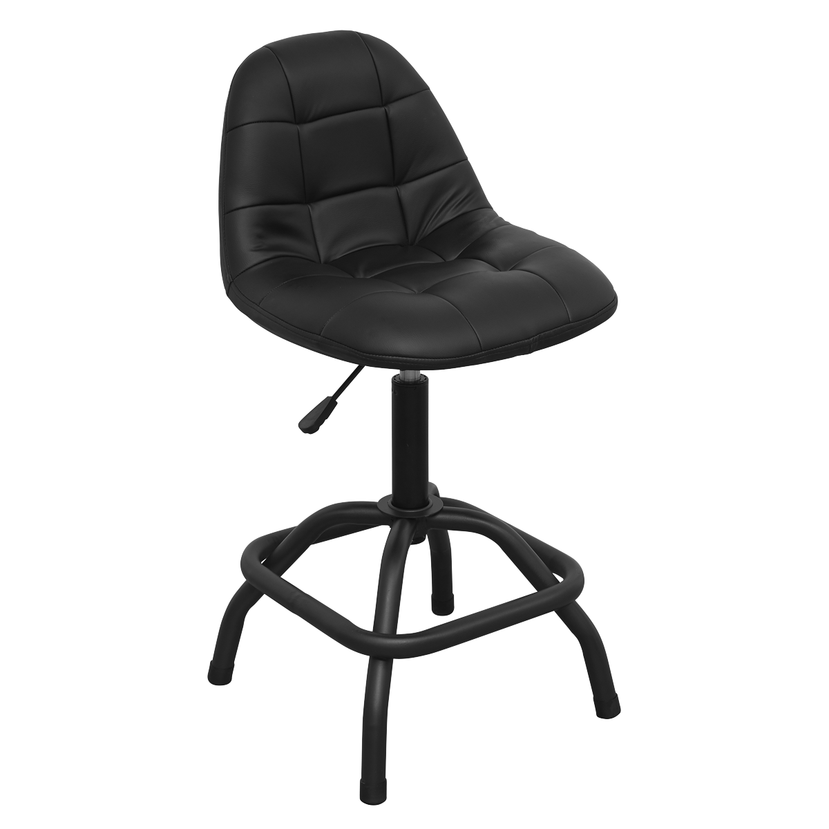 Workshop Stool Pneumatic with Adjustable Height Swivel Seat & Back Rest SCR01B