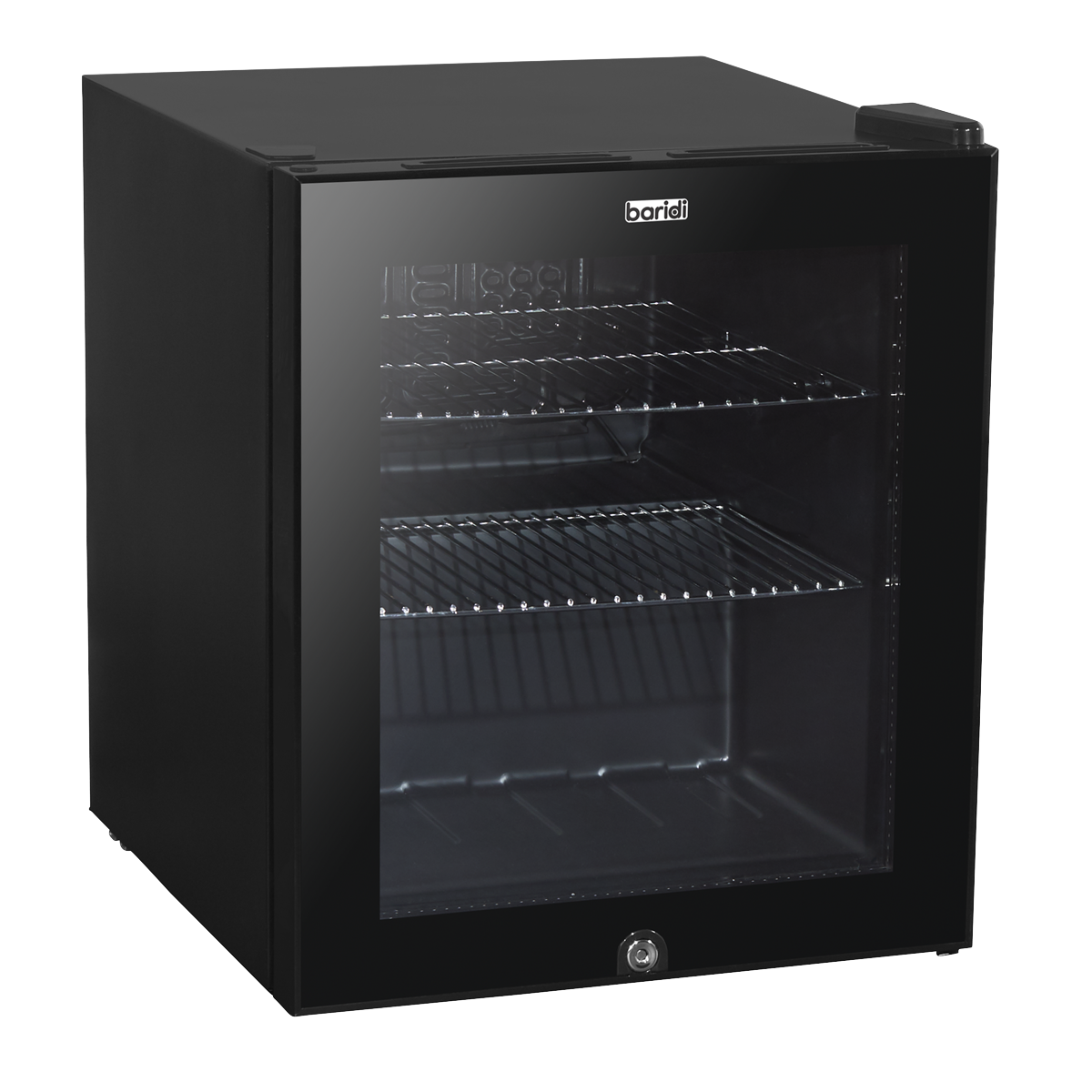Baridi 50L Table Top Beer & Drinks Mini Fridge 3-10°C, Light, Black & Glass DH12