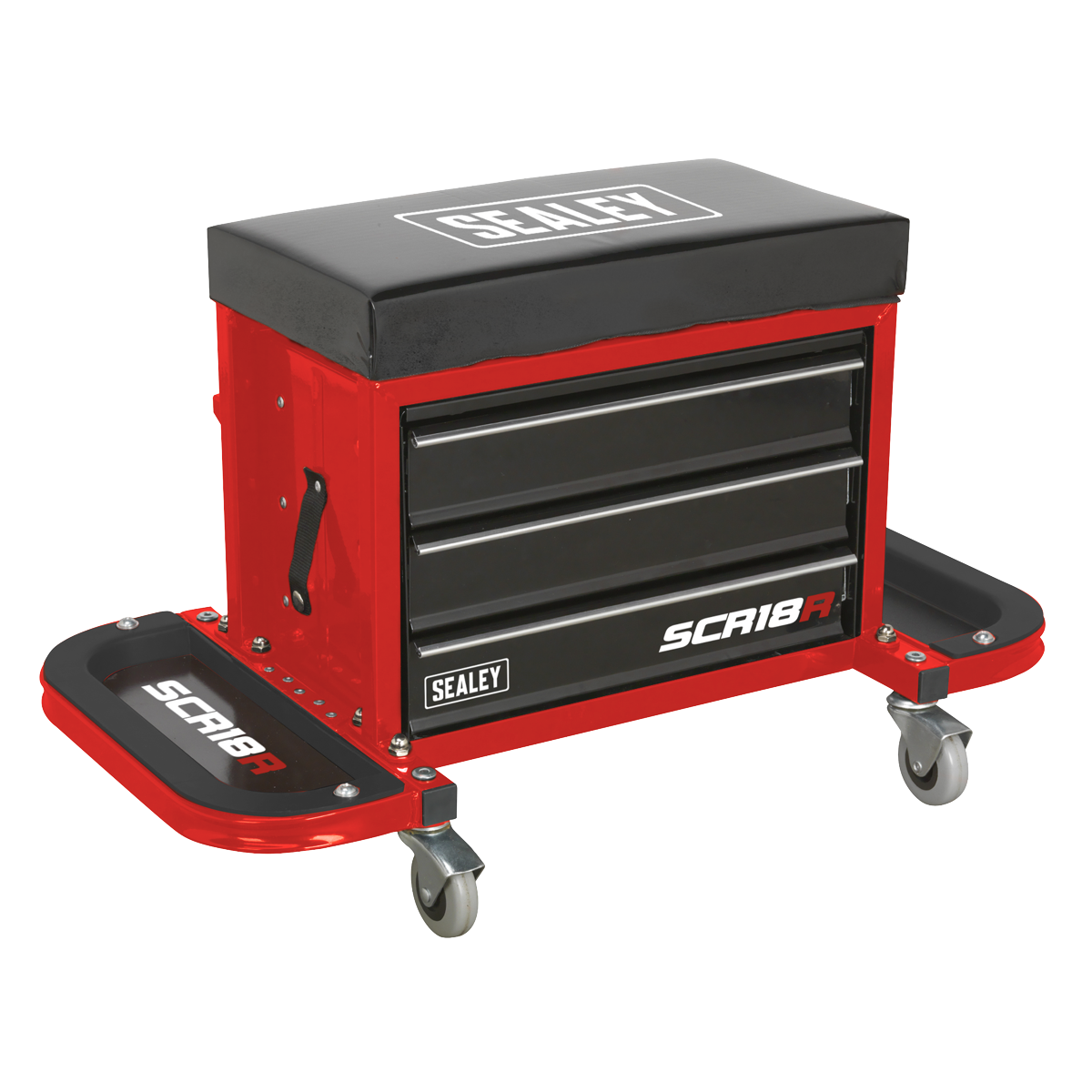 Mechanic's Utility Seat & Toolbox - Red SCR18R