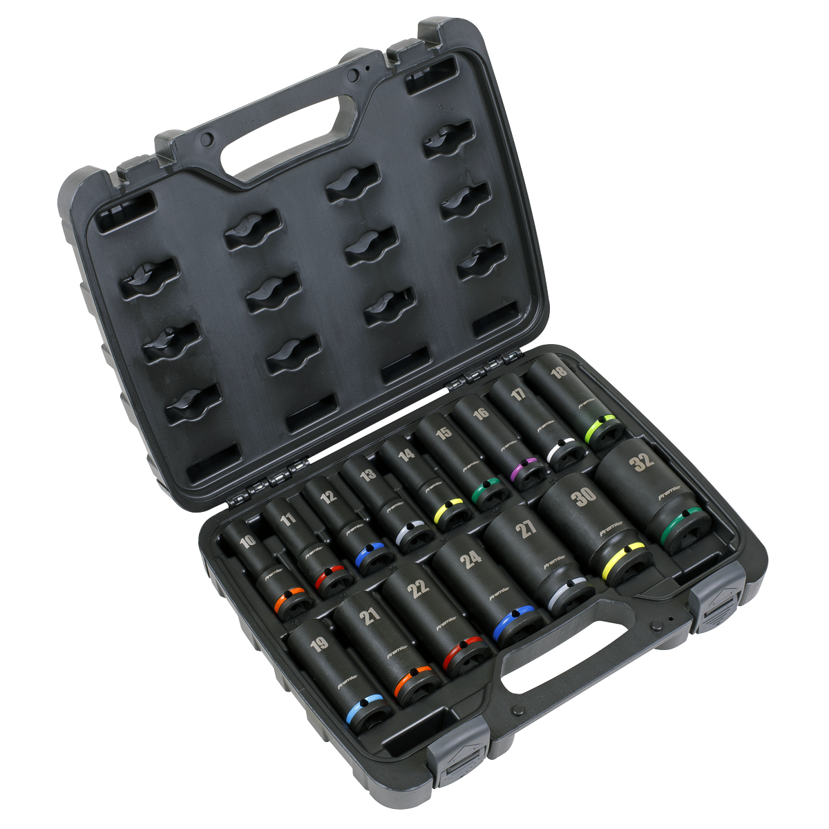 Impact Socket Set 16pc 1/2"Sq Drive Deep Metric AK5818M