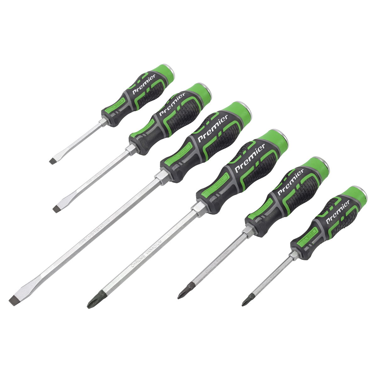 Hammer-Thru Screwdriver Set Hi-Vis Green 6pc AK4940HV