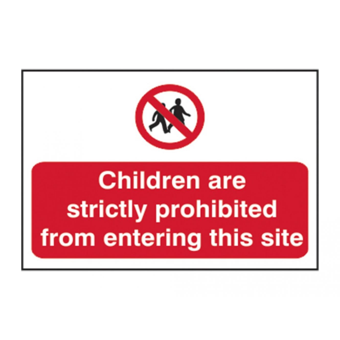 Children Prohibited From Entering Site - PVC Sign 600 x 400mm SCA4054