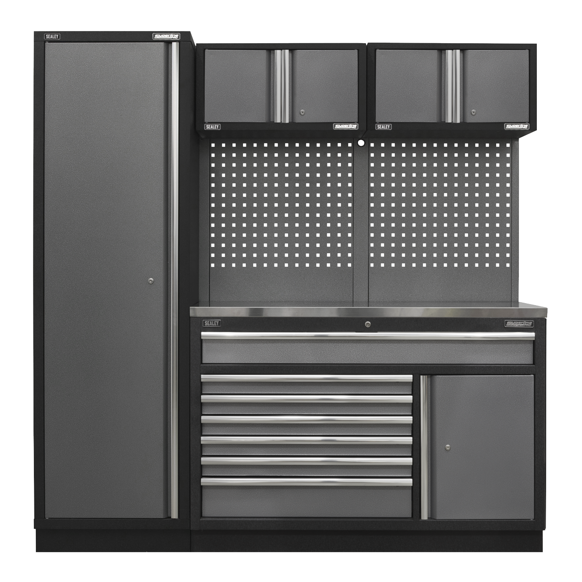 Superline PRO® 1.96m Storage System - Stainless Steel Worktop APMSSTACK10SS
