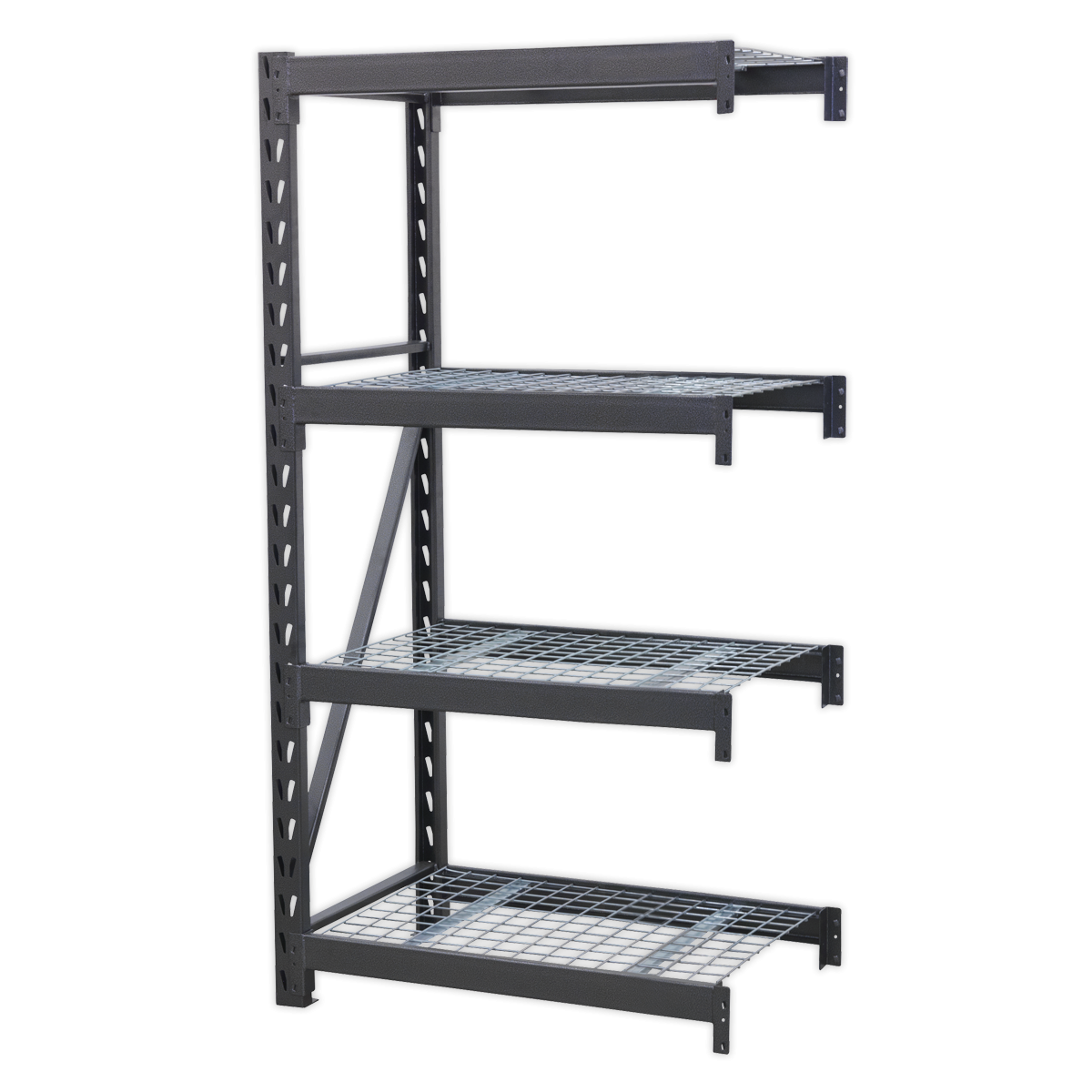 Heavy-Duty Racking Extension Pack with 4 Mesh Shelves 640kg Capacity Per Level AP6372E