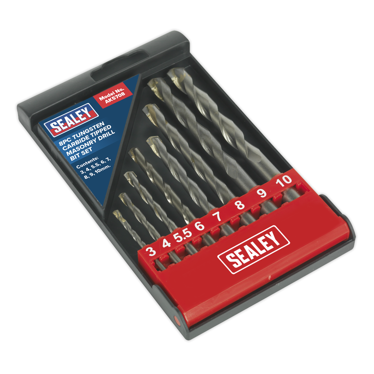 Tungsten Carbide Tipped Masonry Drill Bit Set 8pc AK5708