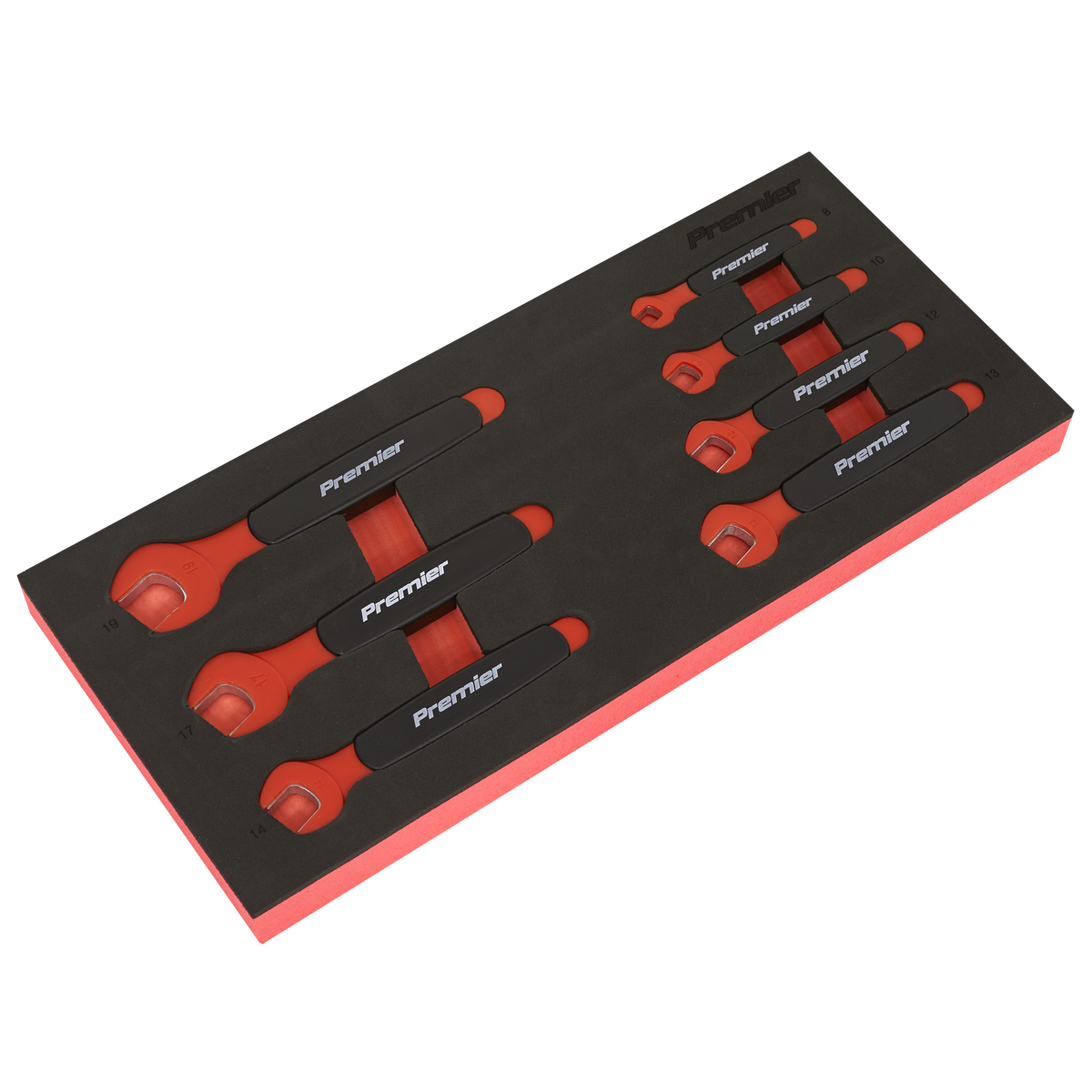 Insulated Open-End Spanner Set with Tool Tray 7pc VDE Approved TBTE03