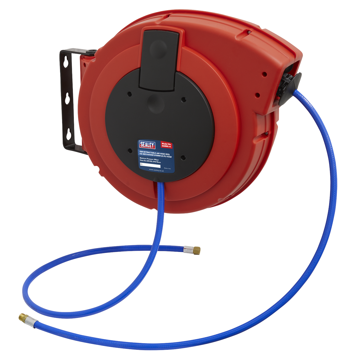 Retractable Air Hose Reel HD Mechanism 10m Ø10mm ID PU Hose SA895