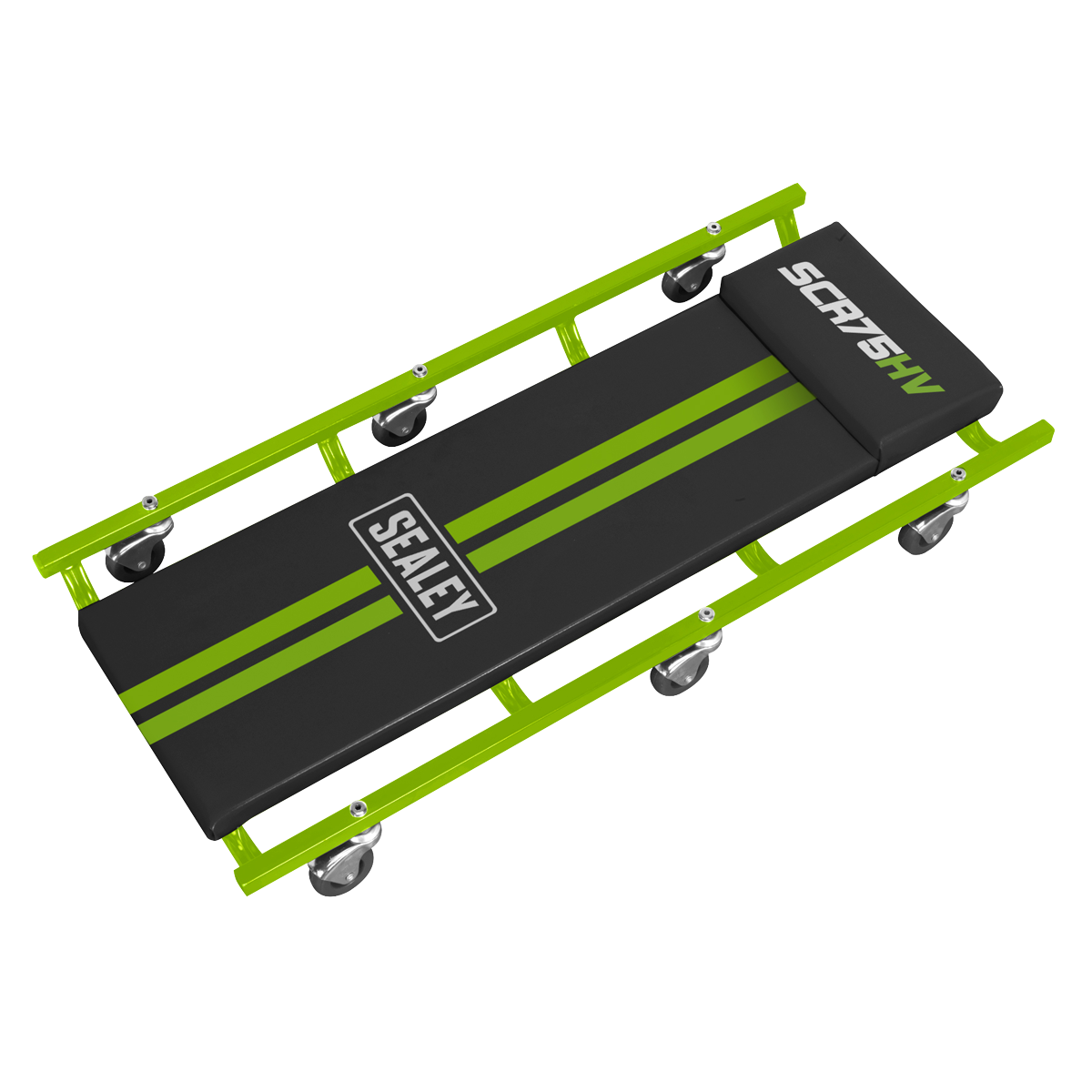 36" Deluxe American-Style Creeper with Steel Frame & 6 Wheels - Hi-Vis Green SCR75HV