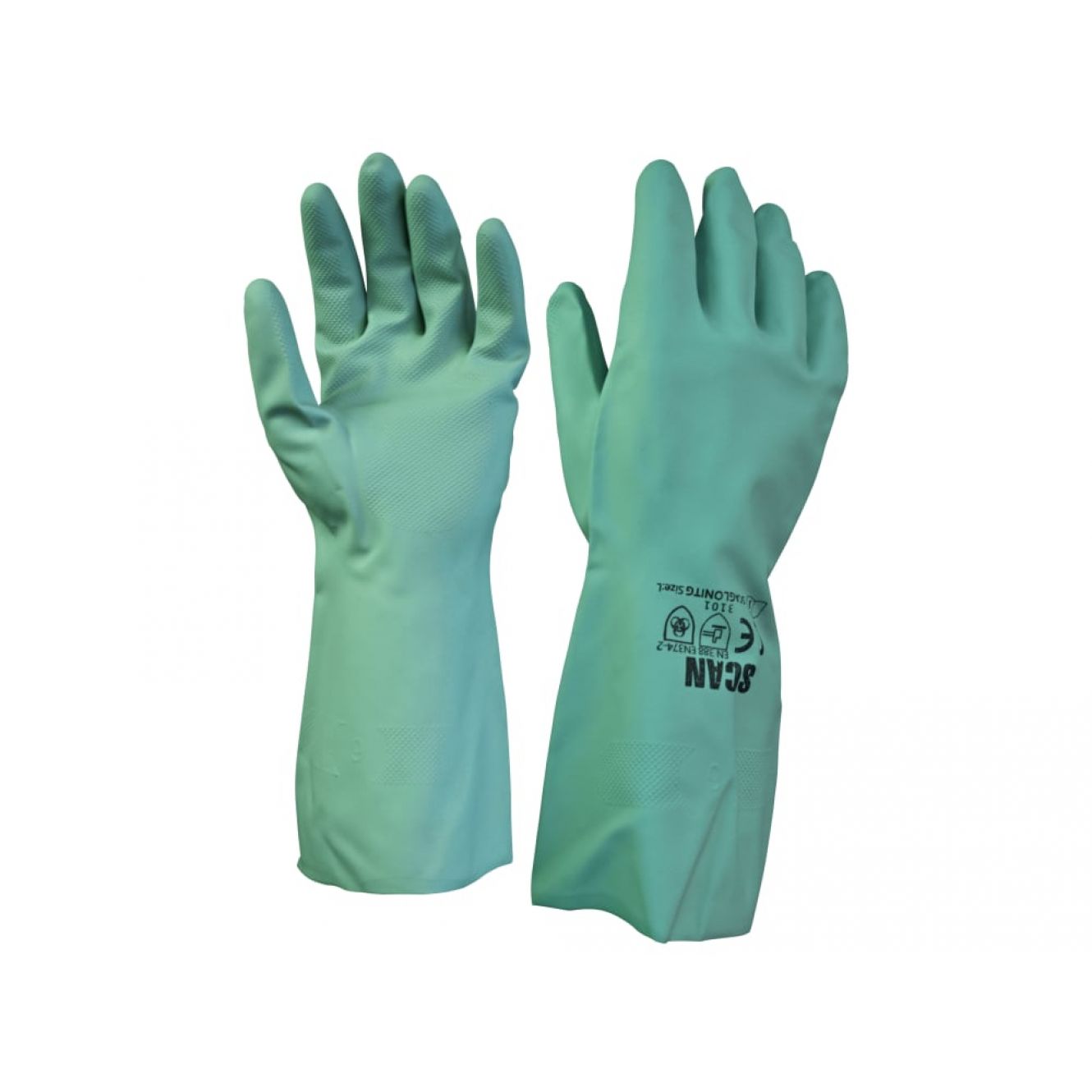 Nitrile Gauntlets with Flock Lining Large (Size 9) SCAGLONITG