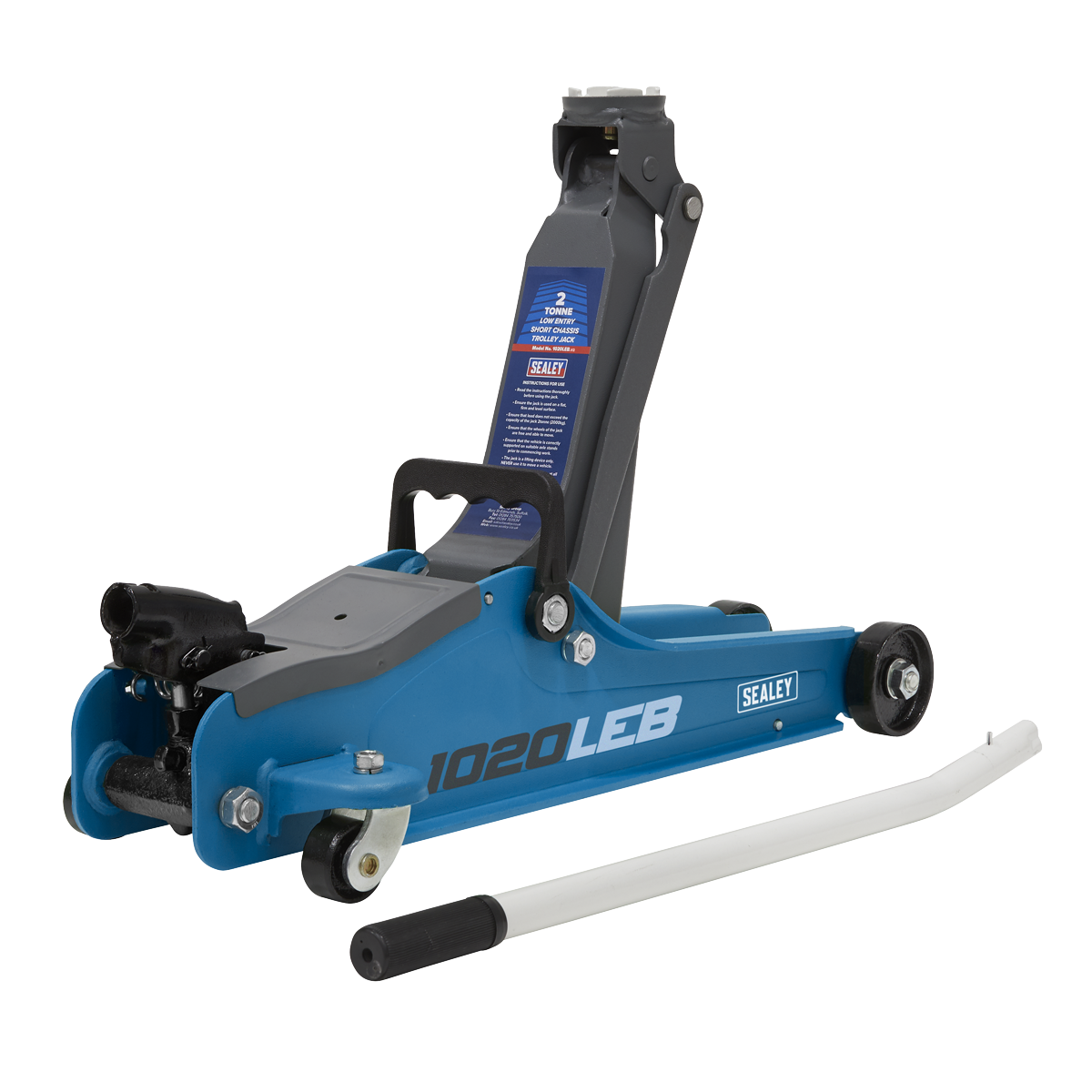 Trolley Jack 2 Tonne Low Profile Short Chassis - Blue 1020LEB