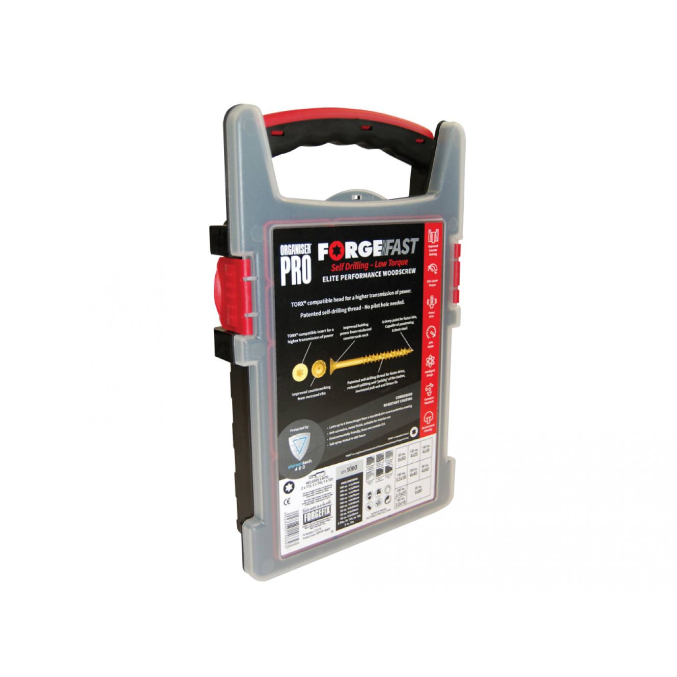 ForgeFast TORX® Compatible Wood Screw Organiser Pro 1000 Piece FORFFT1000Y