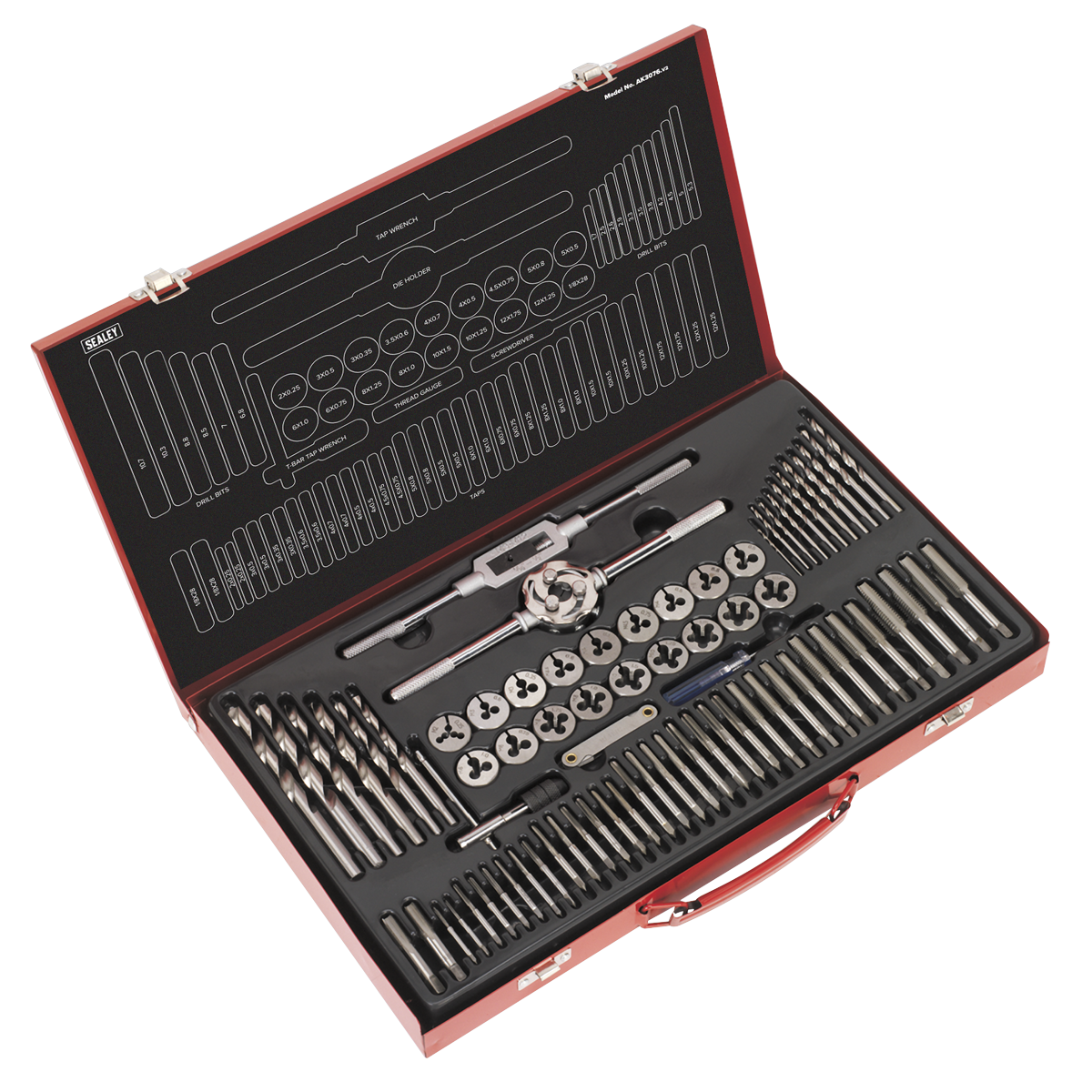 Tap & Die Set 76pc Split Dies Metric AK3076