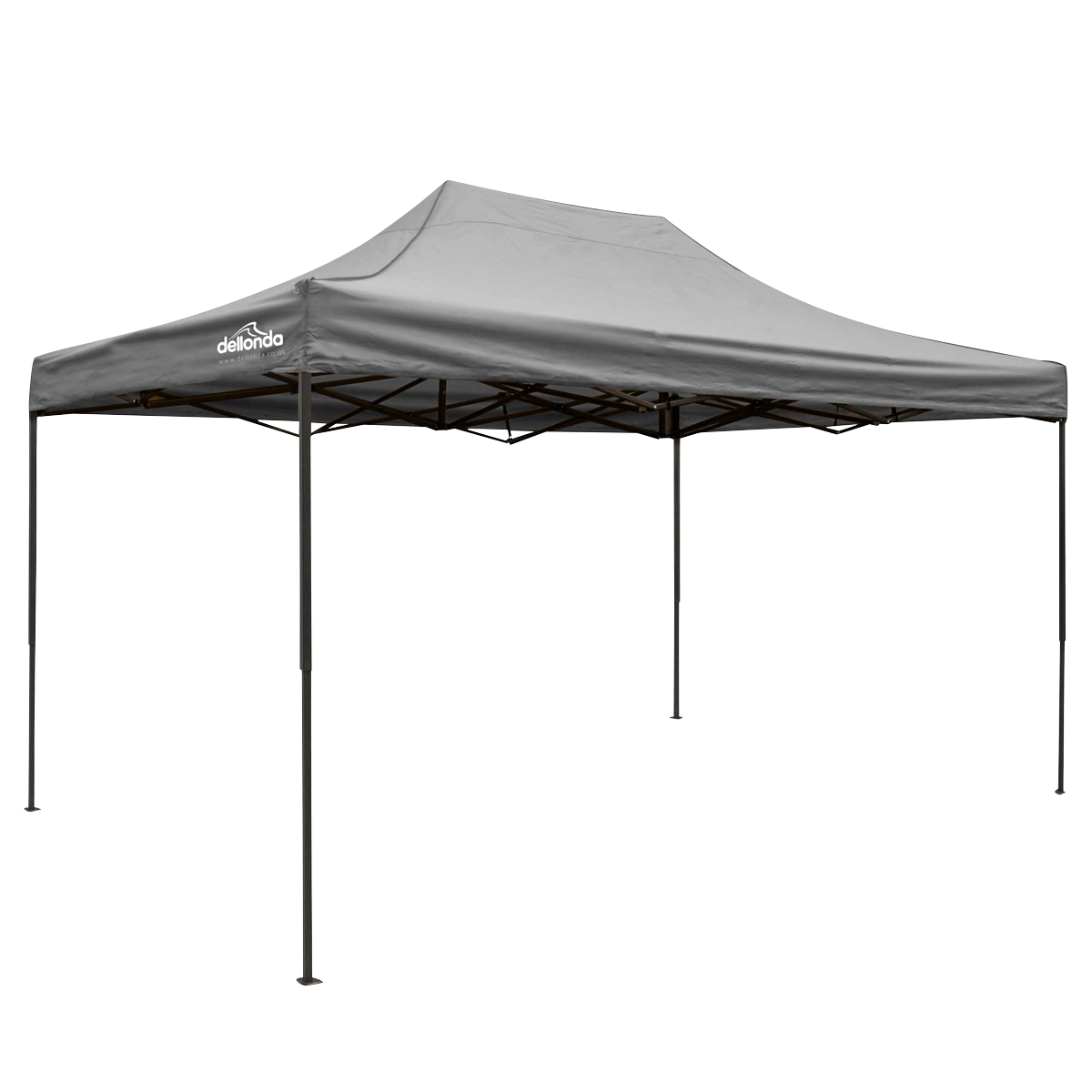 Dellonda Premium 3 x 4.5m Pop-Up Gazebo, Heavy Duty, PVC Coated, Water Resistant Fabric, Supplied with Carry Bag, Rope, Stakes & Weight Bags - Grey Canopy DG137