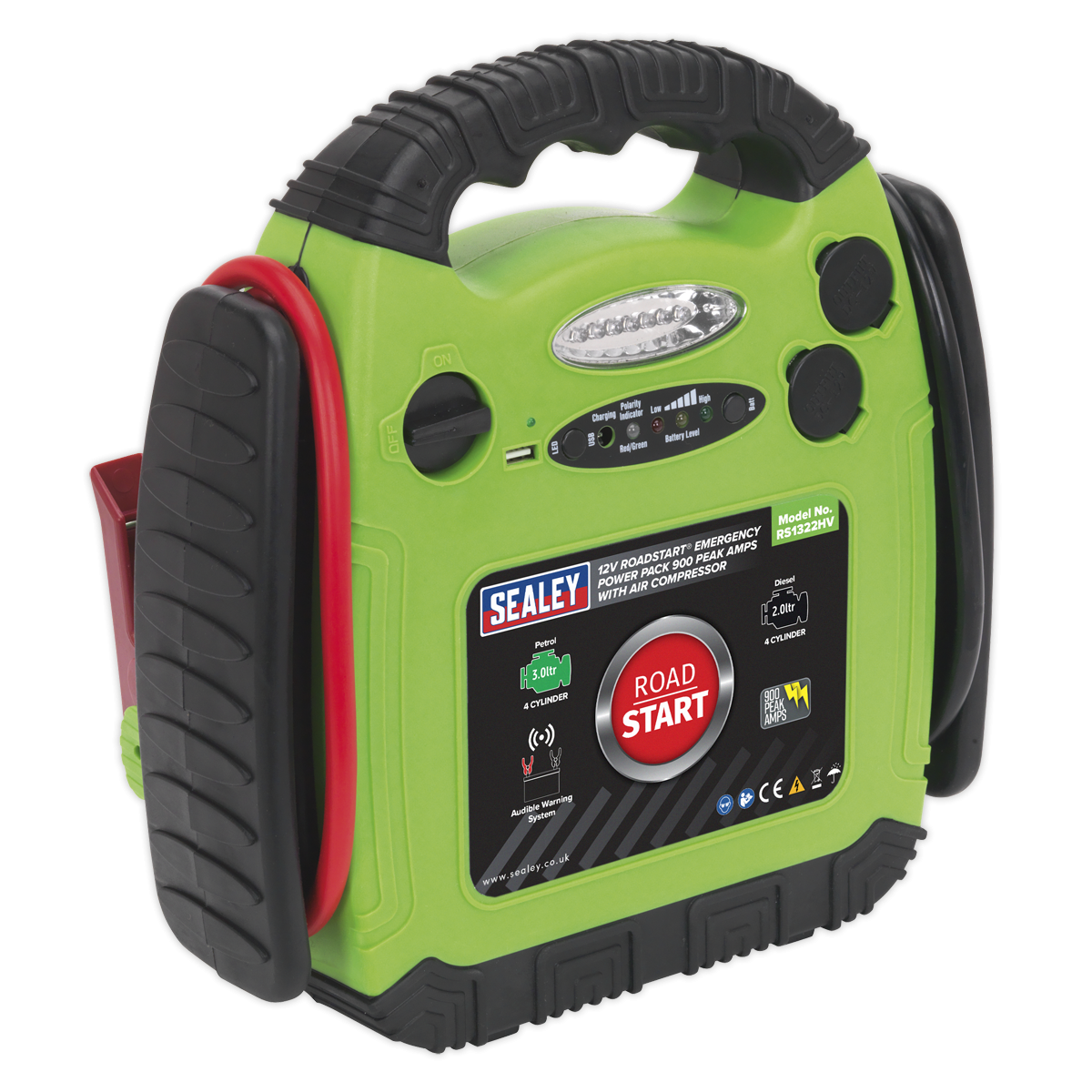 RoadStart® Emergency Jump Starter with Air Compressor 12V 900 Peak Amps RS1322HV