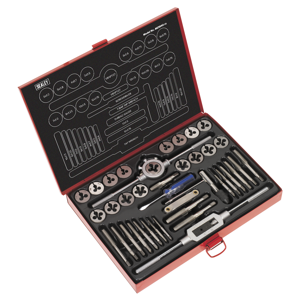 Tap & Die Set 40pc Split Dies Metric AK3040