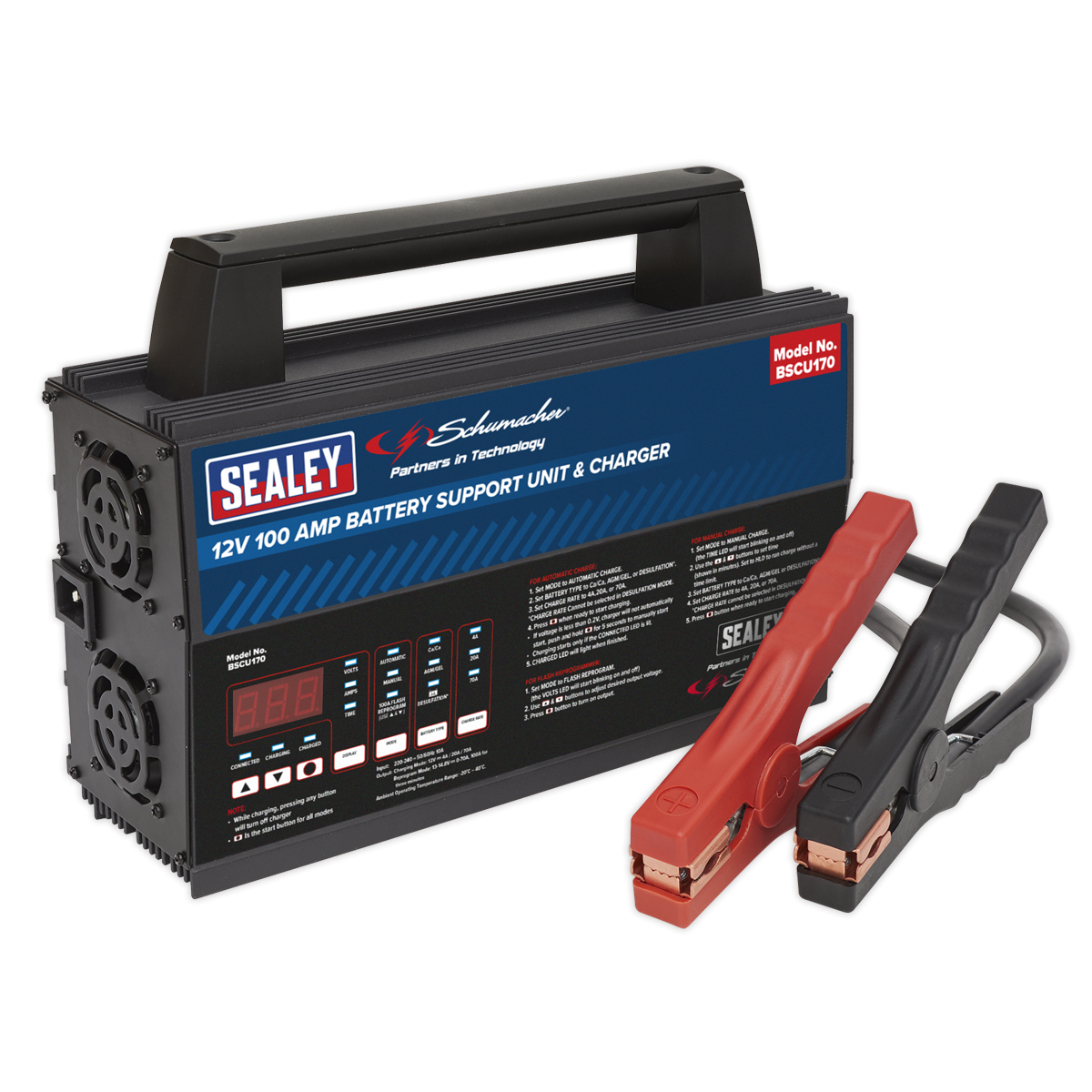Schumacher® Battery Support Unit & Charger - 12V 100A BSCU170
