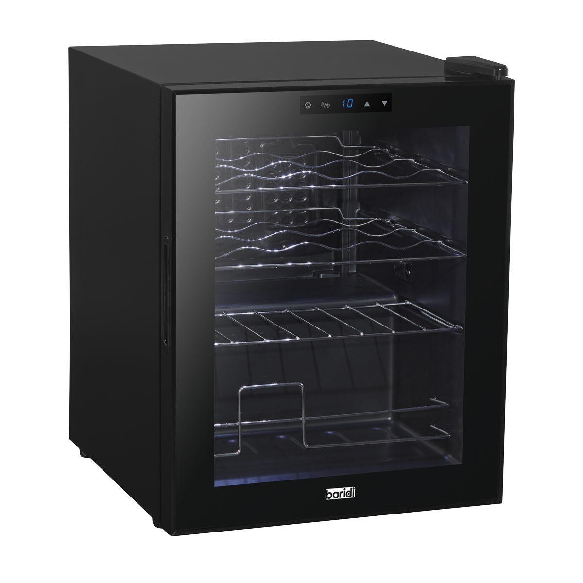 Baridi Black 16 Bottle Wine Fridge Cooler, 5-18°C Touch Controls & LED 430x560mm DH7