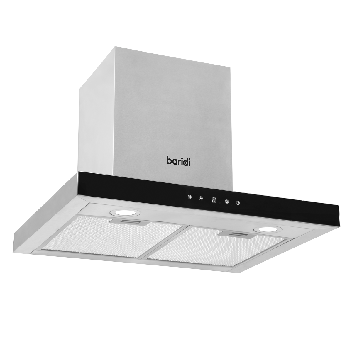 Baridi 60cm T-Shape Chimney Cooker Hood with Carbon Filters, Stainless Steel DH130