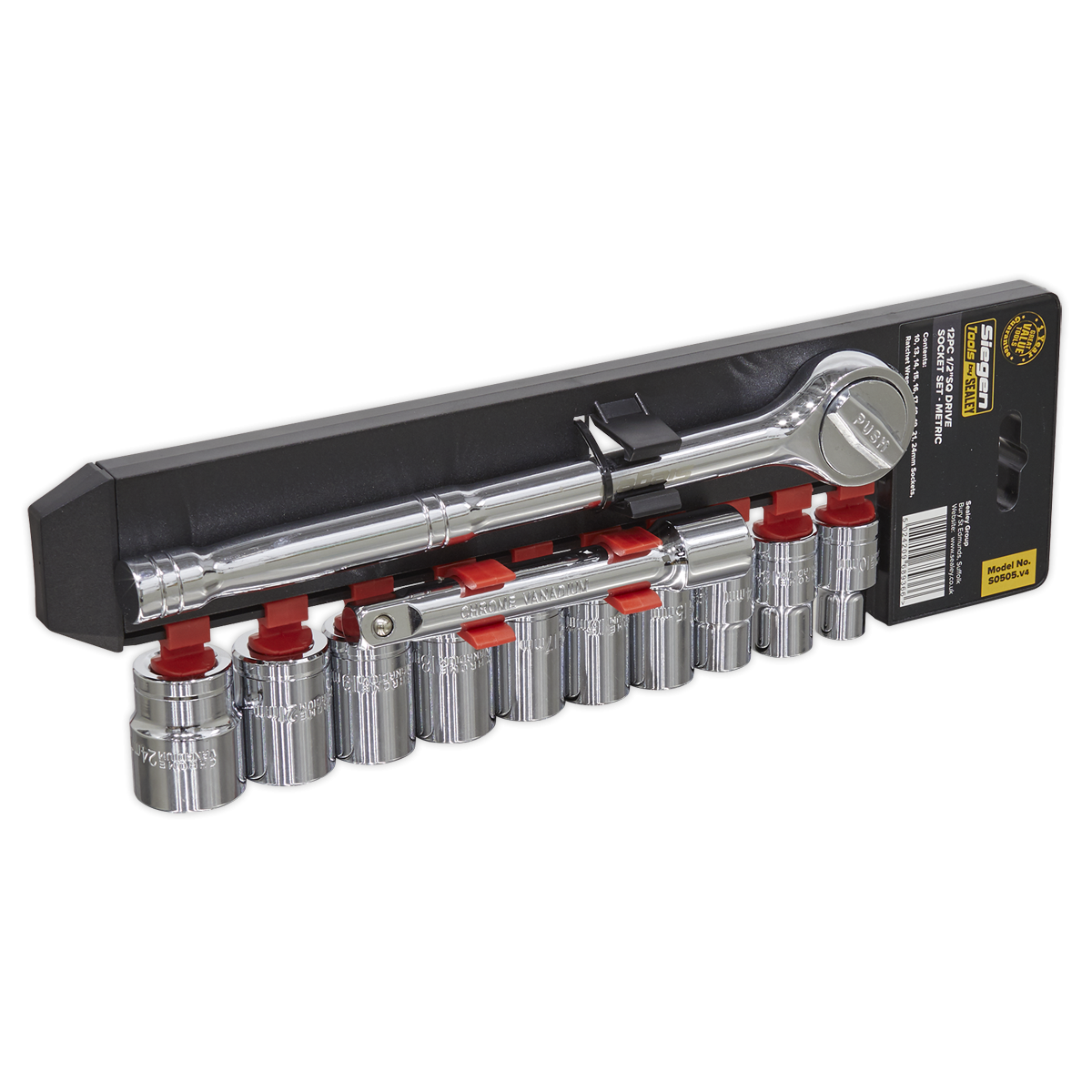 Socket Set 12pc 1/2"Sq Drive 6pt WallDrive® Metric