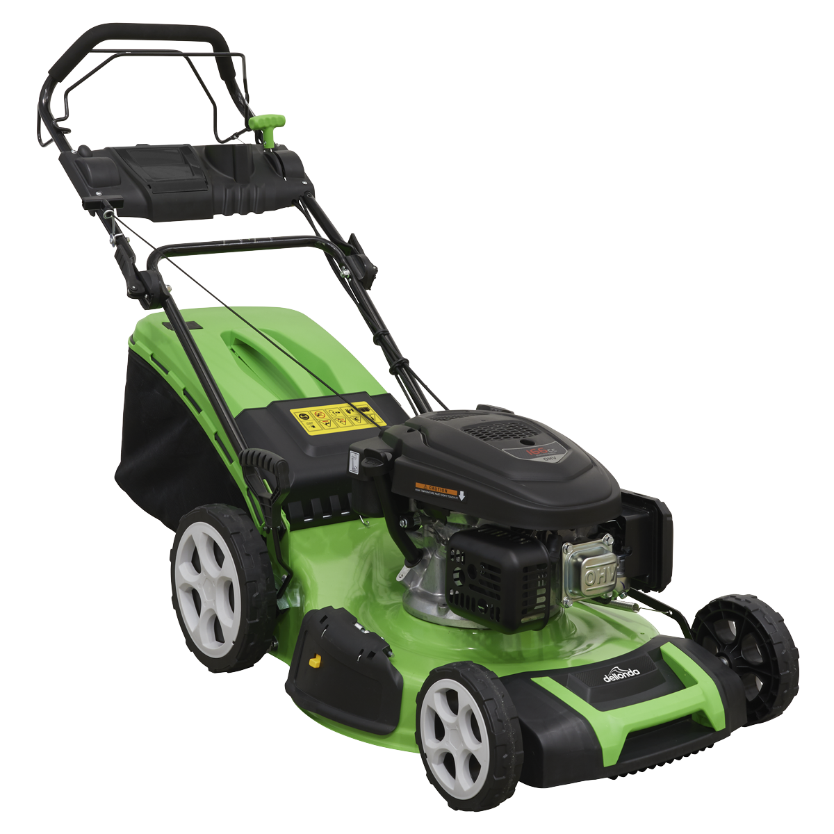 Dellonda Self Propelled Petrol Lawnmower Grass Cutter with Height Adjustment & Grass Bag 171cc 20"/51cm 4-Stroke Engine DG102