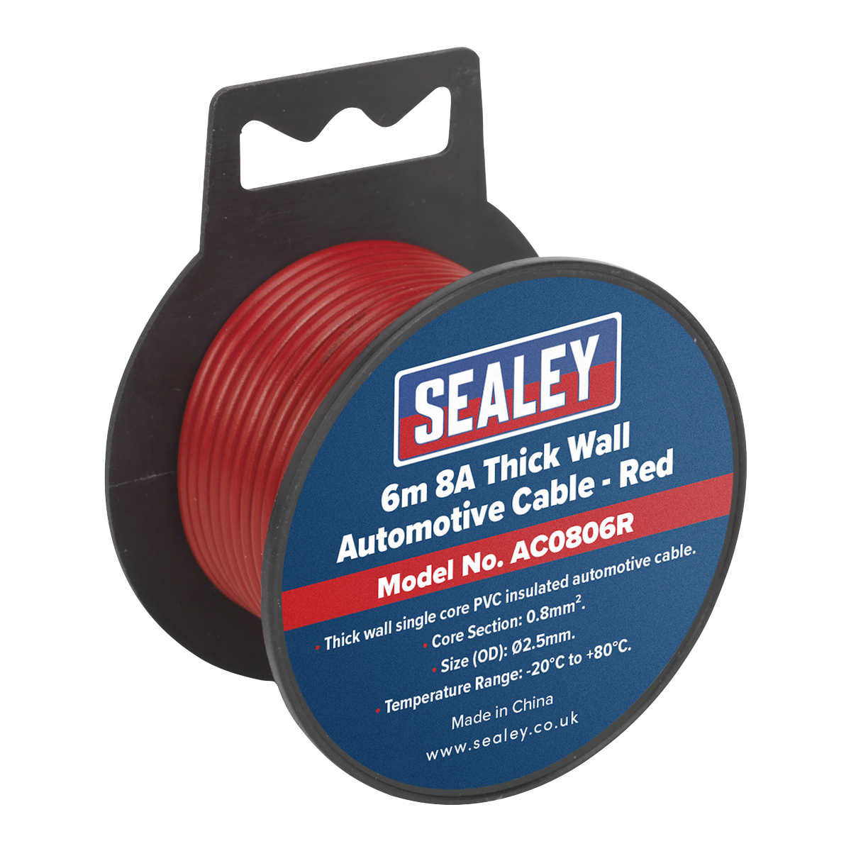 Automotive Cable Thick Wall 8A 6m Red AC0806R