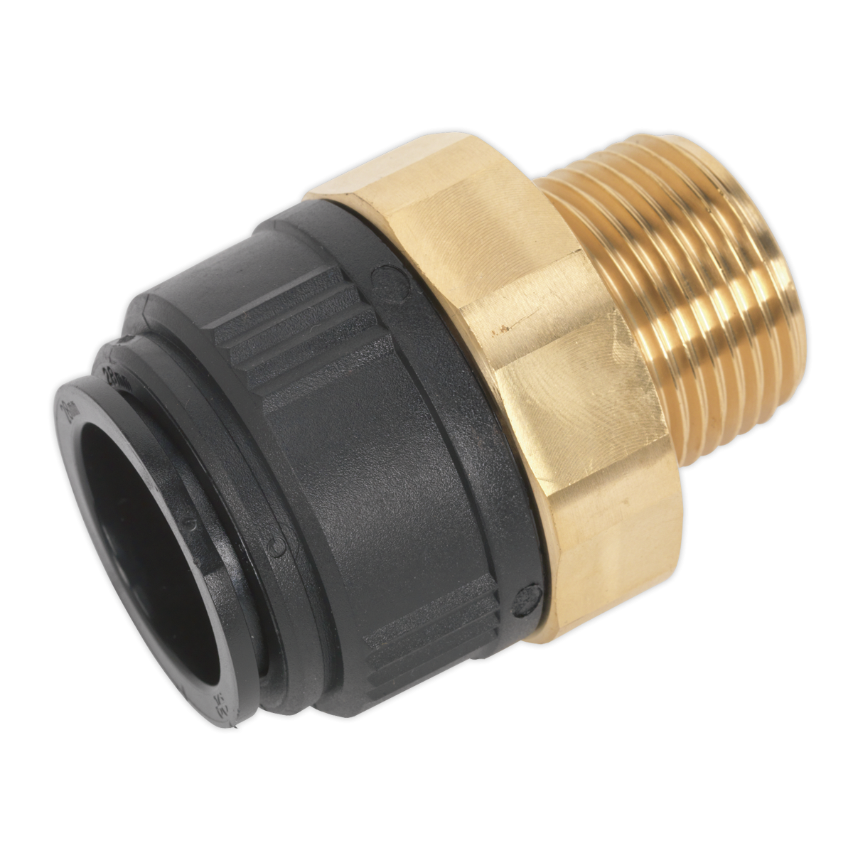 Straight Adaptor 28mm x 1"BSPT Brass (John Guest Speedfit® - MM012808N) CAS28BSA