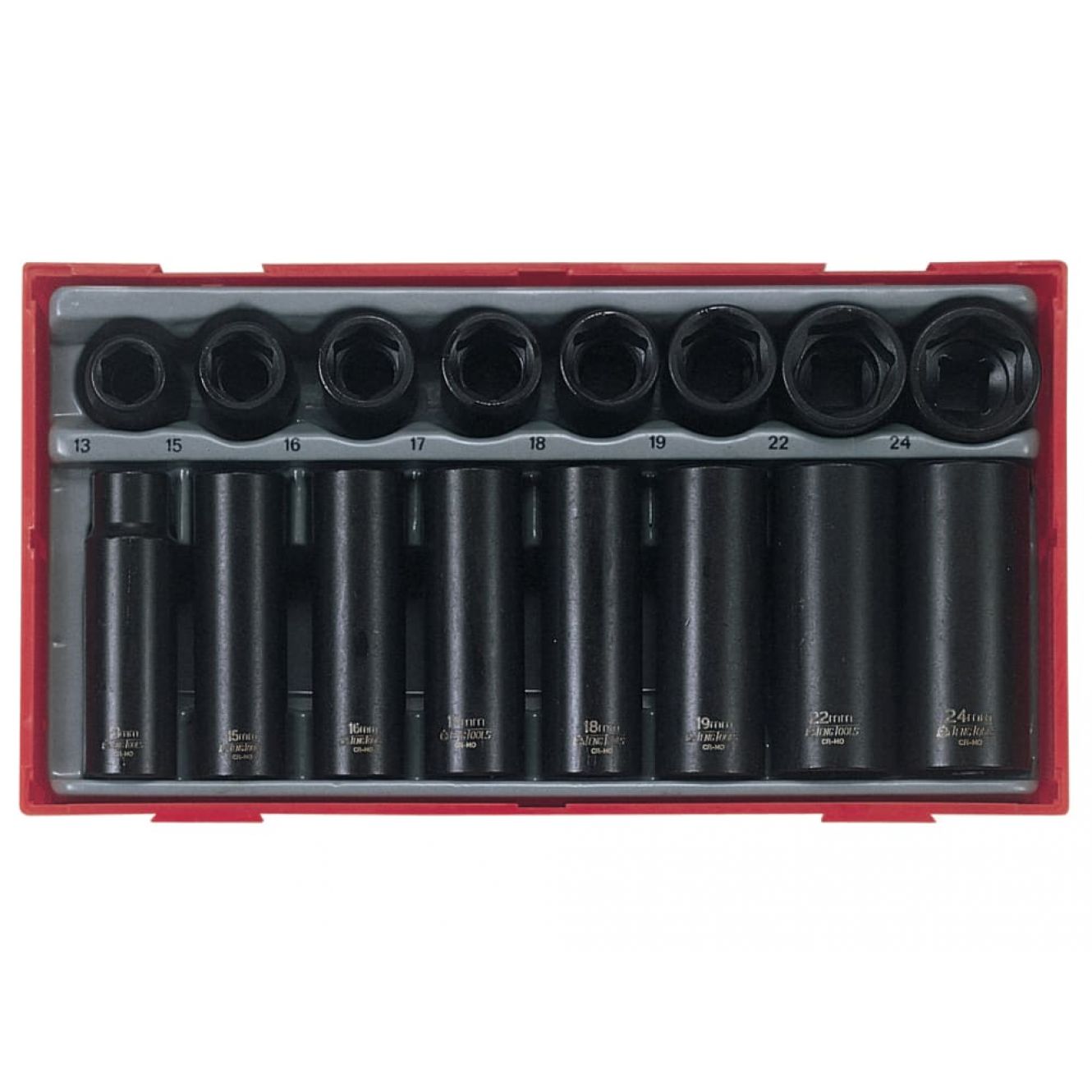 TT9116 Regular/Deep Impact Socket Set, 16 Piece- 1/2in Drive TENTT9116