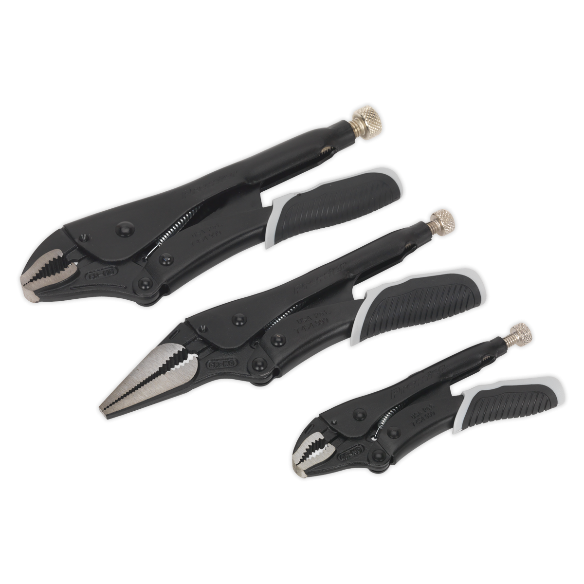 Locking Pliers Set 3pc Quick Release - Black Series AK6863B