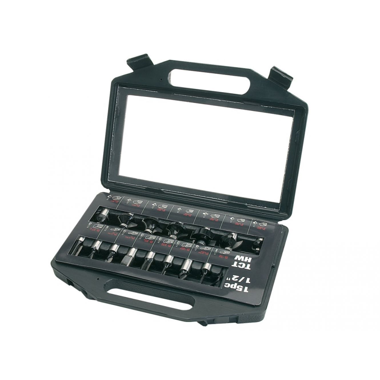 SET/SS9TC 1/2in TCT Router Bit Starter Set, 15 Piece TRESETSS9TC