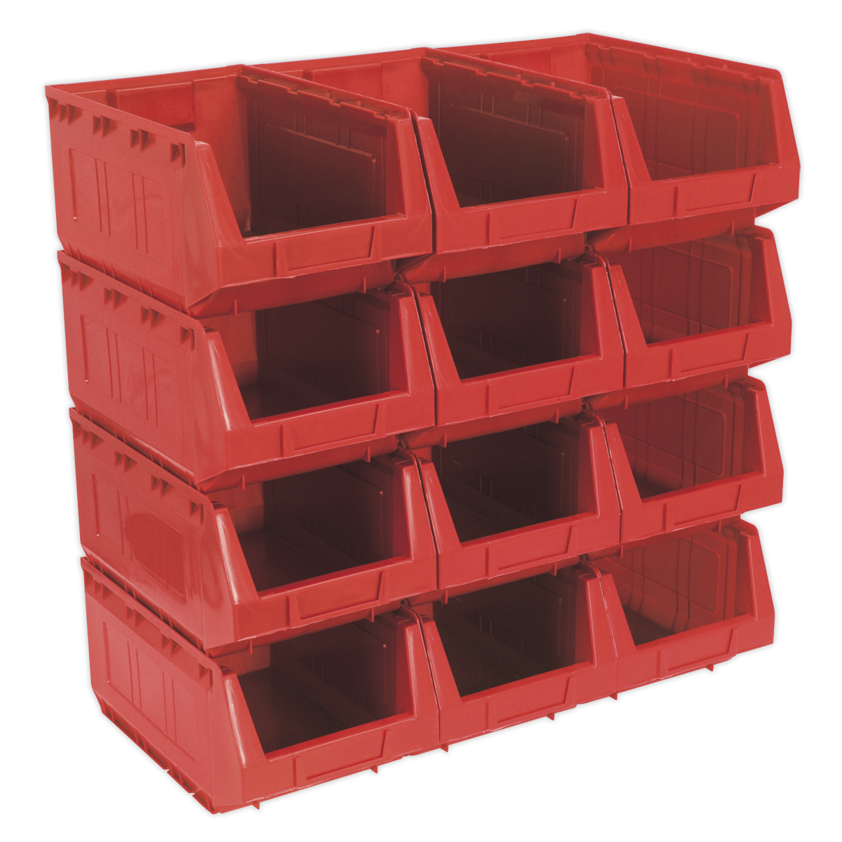 Plastic Storage Bin 210 x 355 x 165mm - Red Pack of 12 TPS412R