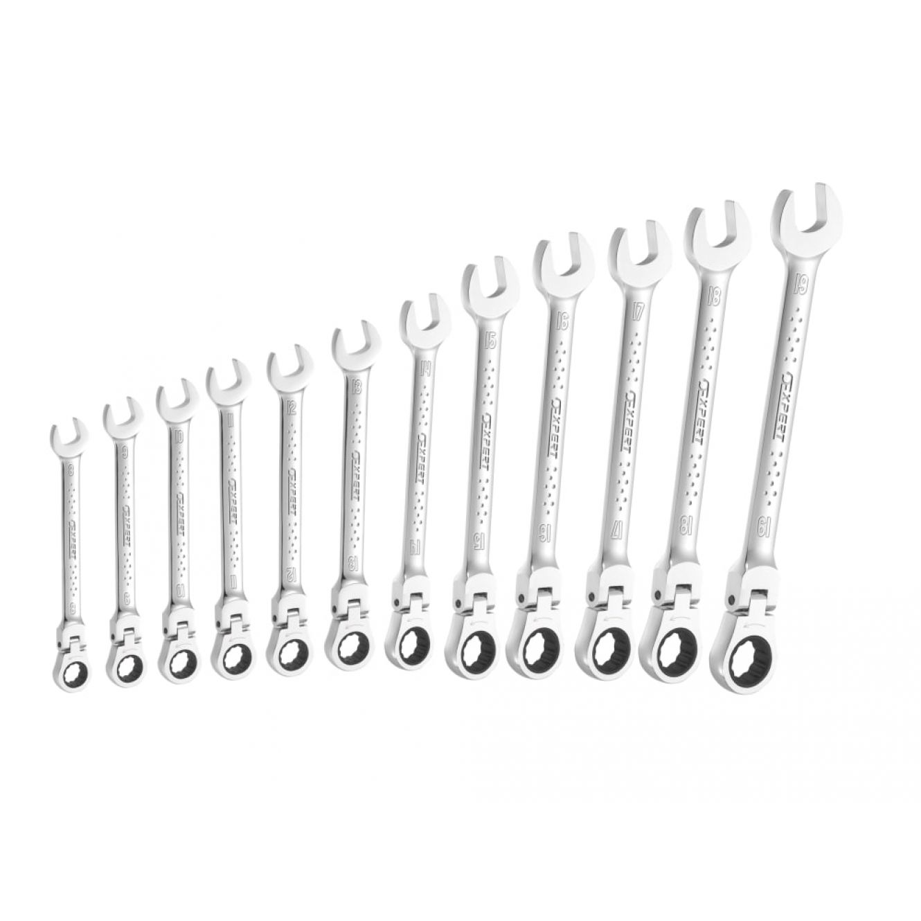 Flexible Head Ratchet Spanner Set, 12 Piece BRIE111102B