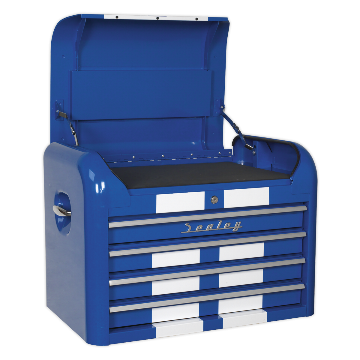 Topchest 4 Drawer Retro Style - Blue with White Stripes AP28104BWS