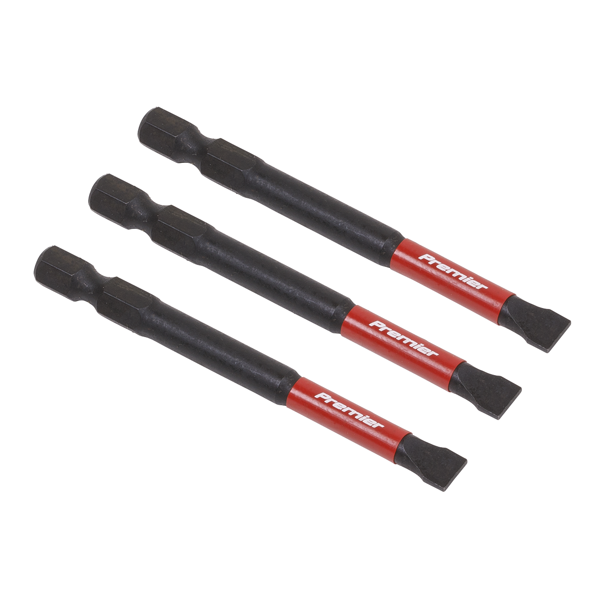 Slotted 6.5mm Impact Power Tool Bits 75mm - 3pc AK8253